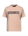 Dsquared2 Woman T-shirt Light Brown Size L Cotton In Beige