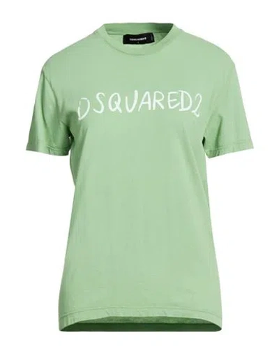 Dsquared2 Woman T-shirt Light Green Size L Cotton