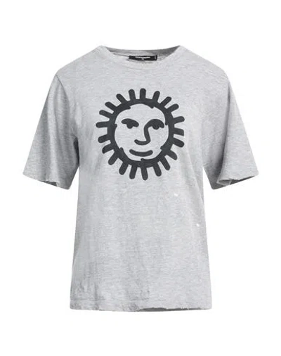 Dsquared2 Woman T-shirt Light Grey Size S Cotton, Viscose