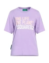 Dsquared2 Woman T-shirt Lilac Size S Cotton In Purple