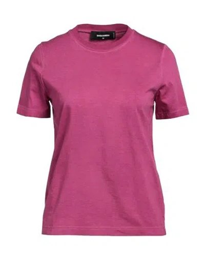 Dsquared2 Woman T-shirt Mauve Size Xs Cotton In Purple