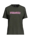 Dsquared2 Distressed T-shirt With Logo Print In Green