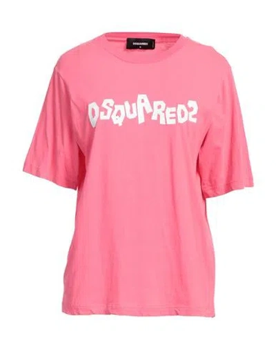 Dsquared2 Woman T-shirt Pink Size M Cotton