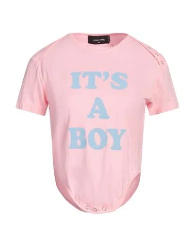 Dsquared2 Woman T-shirt Pink Size M Cotton