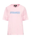 Dsquared2 Woman T-shirt Pink Size M Cotton