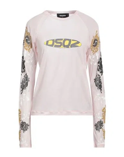 Dsquared2 Woman T-shirt Pink Size S Viscose In Multi