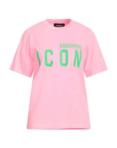 Dsquared2 Woman T-shirt Pink Size Xs Cotton, Elastane