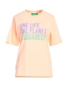 Dsquared2 Woman T-shirt Salmon Pink Size L Cotton
