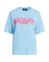 Dsquared2 Woman T-shirt Sky Blue Size L Cotton
