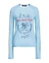 Dsquared2 Woman T-shirt Sky Blue Size Xl Viscose