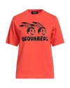Dsquared2 Woman T-shirt Tomato Red Size M Cotton In Tomato Red