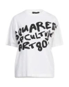 Dsquared2 Woman T-shirt White Size L Cotton