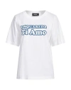 Dsquared2 Woman T-shirt White Size L Cotton