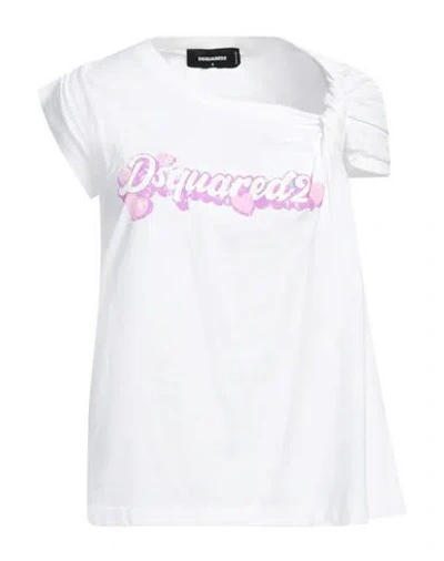 DSQUARED2 DSQUARED2 WOMAN T-SHIRT WHITE SIZE L COTTON