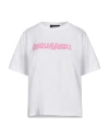 Dsquared2 Woman T-shirt White Size L Cotton