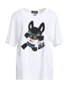 Dsquared2 Woman T-shirt White Size L Cotton