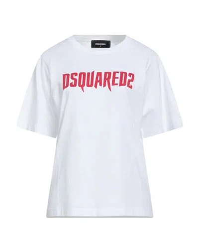 DSQUARED2 DSQUARED2 WOMAN T-SHIRT WHITE SIZE L COTTON