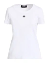 Dsquared2 Woman T-shirt White Size L Cotton