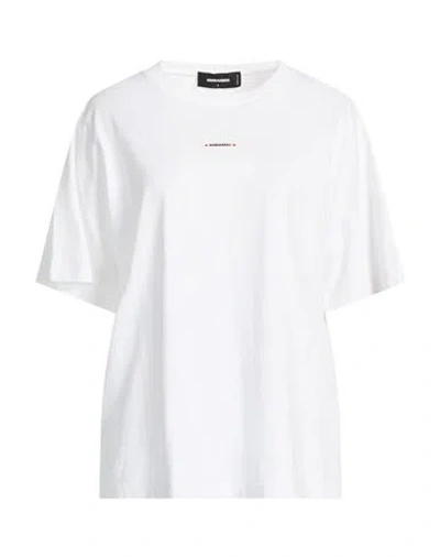 Dsquared2 Woman T-shirt White Size L Cotton