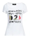 Dsquared2 Woman T-shirt White Size Xl Cotton In White