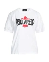 Dsquared2 Woman T-shirt White Size L Cotton