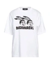 Dsquared2 Woman T-shirt White Size L Cotton