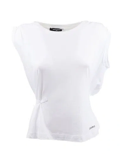 Dsquared2 Woman T-shirt White Size L Cotton