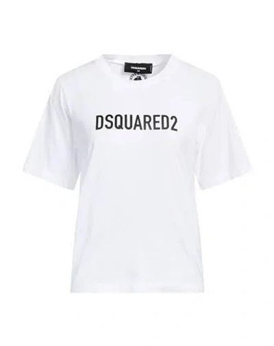 Dsquared2 Woman T-shirt White Size L Cotton