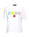 Dsquared2 Woman T-shirt White Size L Cotton