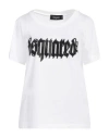 Dsquared2 Woman T-shirt White Size L Cotton, Elastane In White