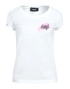 Dsquared2 Crew Neck Scoop T-shirt With Printed Logo In White