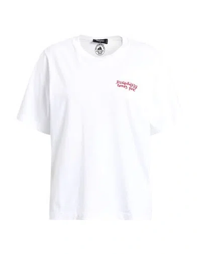 Dsquared2 Woman T-shirt White Size M Cotton
