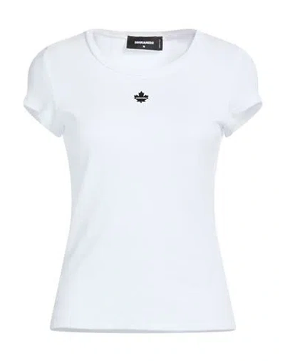 Dsquared2 Woman T-shirt White Size M Cotton