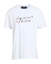 Dsquared2 White Logo Print Crew Neck T-shirt In White