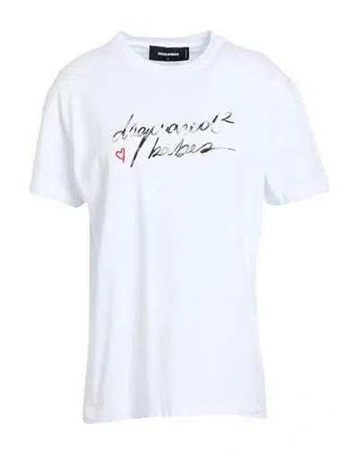 Dsquared2 Woman T-shirt White Size M Cotton