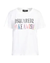 Dsquared2 Woman T-shirt White Size Xs Cotton, Elastane In White