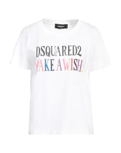 Dsquared2 Woman T-shirt White Size Xs Cotton, Elastane