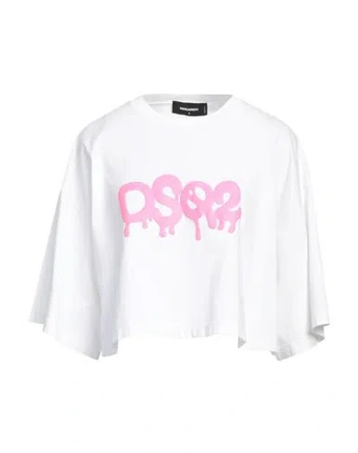 Dsquared2 Woman T-shirt White Size S Cotton