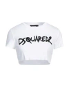 Dsquared2 Woman T-shirt White Size M Cotton