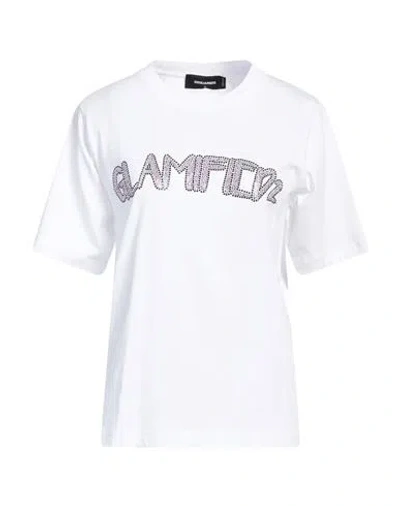 Dsquared2 Woman T-shirt White Size S Cotton