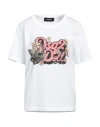 Dsquared2 Woman T-shirt White Size S Cotton, Elastane