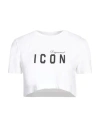 Dsquared2 Icon-print Cropped Cotton T-shirt In White