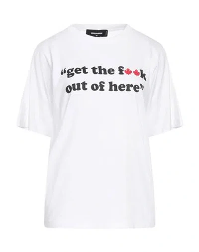 Dsquared2 Woman T-shirt White Size Xs Cotton