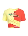 Dsquared2 Woman T-shirt Yellow Size S Cotton In Yellow