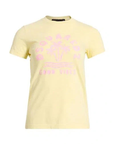 Dsquared2 Woman T-shirt Yellow Size S Cotton, Elastane