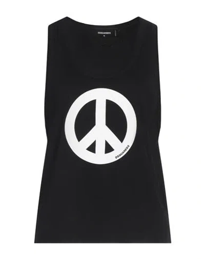 Dsquared2 Woman Tank Top Black Size M Cotton