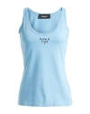 Dsquared2 Woman Tank Top Light Blue Size Xs Cotton In Blue