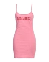 Dsquared2 Jersey Minidress With Printed Logo In Pink