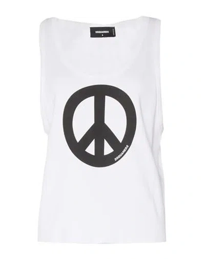 Dsquared2 Woman Tank Top White Size S Cotton