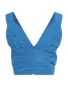 Dsquared2 Woman Top Azure Size 2 Polyester In Blue